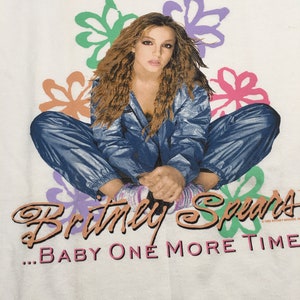 1999 BRITNEY SPEARS ...BABY One More Time Promotional Vintage T Shirt // Size Large image 8