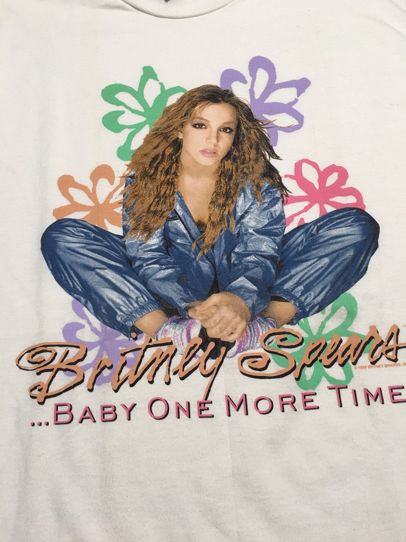 1999 BRITNEY SPEARS ...BABY One More Time Promotional Vintage T Shirt // Size Large image 8