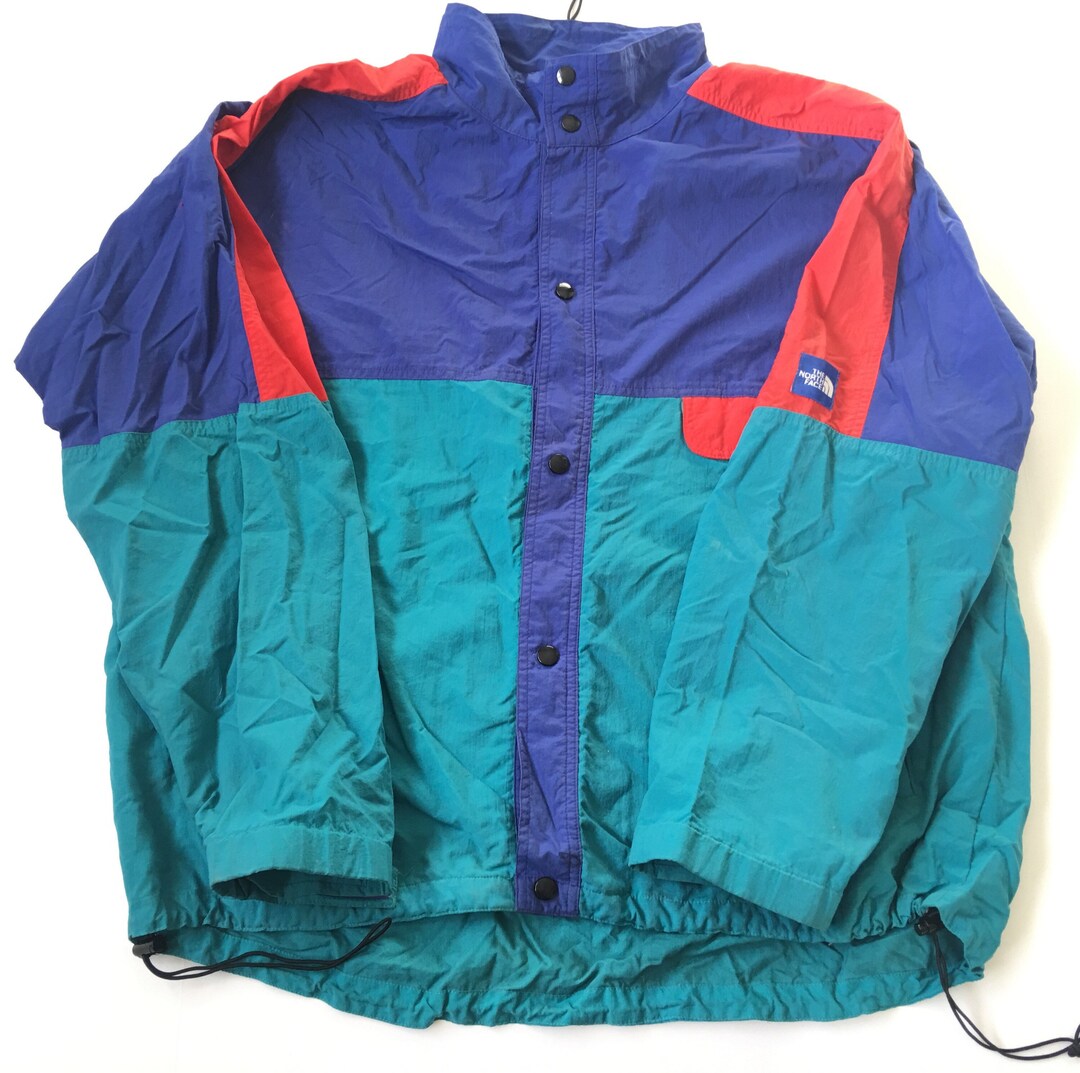 1980s THE NORTH FACE Colorblock Light Weight Vintage Jacket // Size ...
