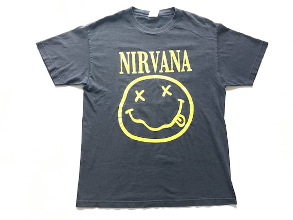 2000s NIRVANA SMILEY LOGO Aaa Vintage T Shirt // Size… - Gem
