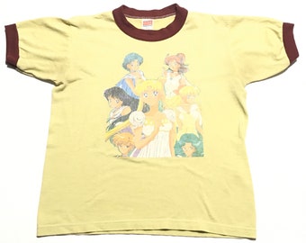 1990s SAILOR MOON PRINCESS Serenity and Sailor Scouts Distressed Vintage T Shirt // Size Youth Large