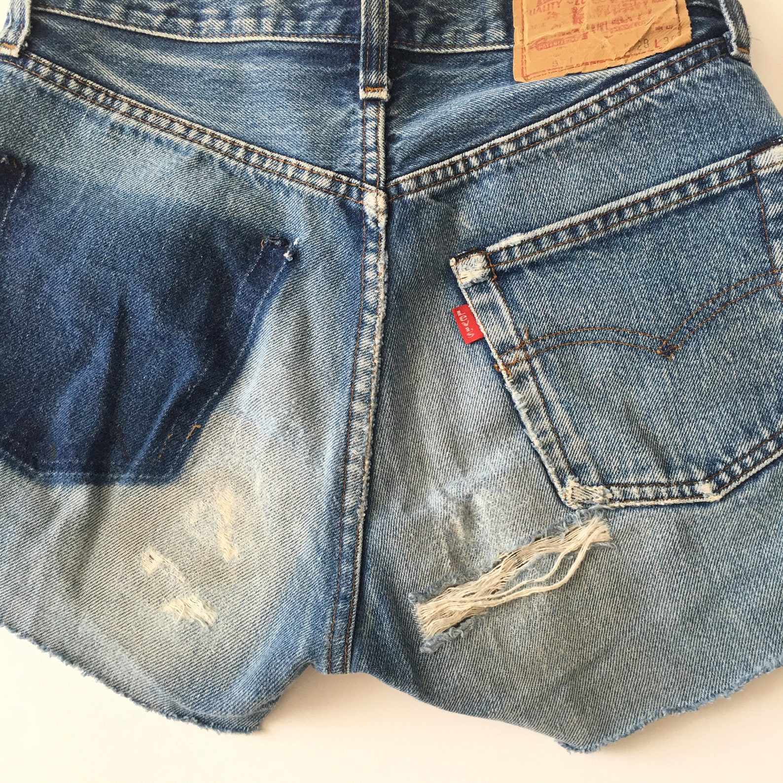 1970s LEVIS Redline Selvedge Cut off Vintage Denim Shorts // - Etsy
