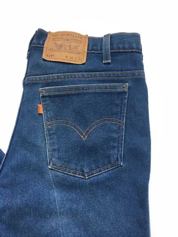 1990s LEVIS 517 ORANGE TAB Boot Cut Vintage Denim… - image 3