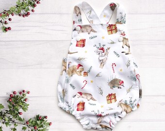 Baby Aussie Christmas Romper Koala print | Summer baby romper | Gender nuetral