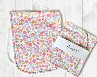 Floral Baby Burp Cloth | 100% Cotton, Terry Towel