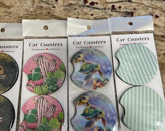 Sublimation Car Coasters – Round Car Cupholder Inserts- set of 2