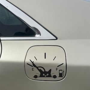 cat vinyl car gas tank decal