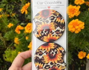 Sublimation Car Coasters. Round Car Cupholder Inserts Set of 2