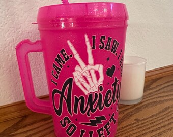 Taza Mother Trucker – Vaso “Vine, vi, tuve ansiedad, me fui”