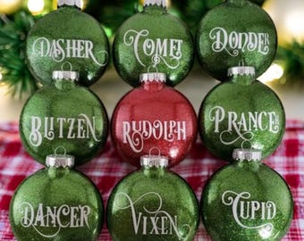 Complete Set of Reindeer Christmas Ornaments