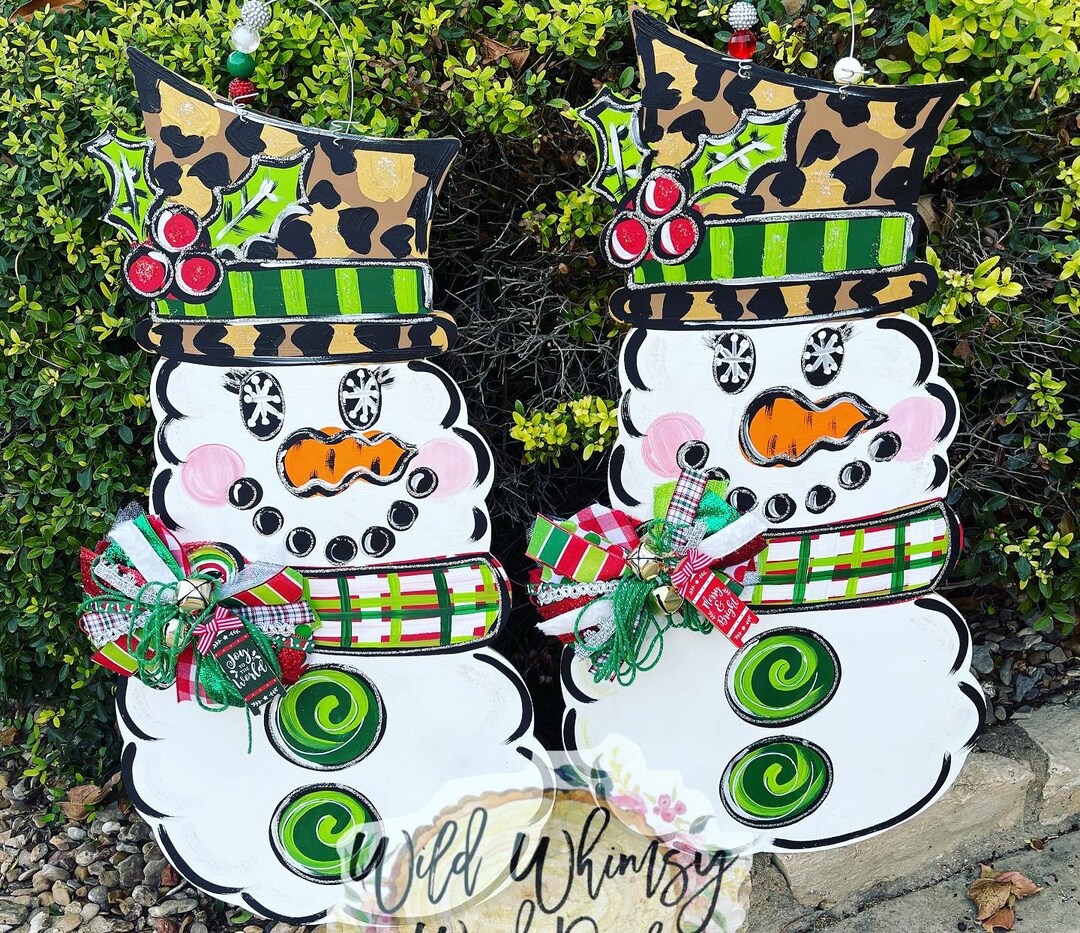 Christmas Snowman Door Hanger - Etsy