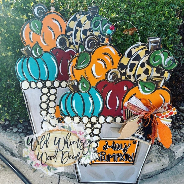 ONE Pumpkin Pail Door Hanger