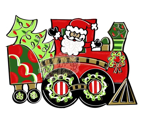 Digital Template Christmas Train Santa - Etsy