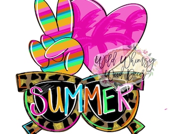 Digital template door hanger peace love summer