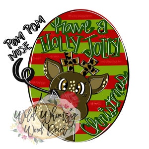 Digital template Oval reindeer