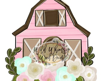Digital template pink barn