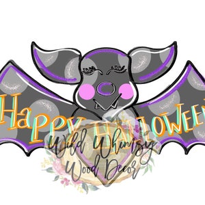 Digital template Halloween bat