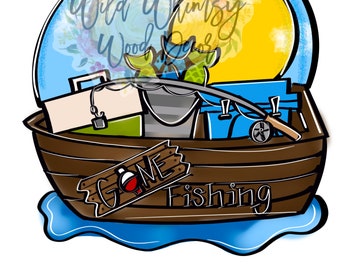 Digital template Summer fishing Father’s Day man