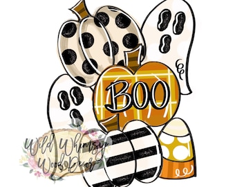 Digital template Ghosts and pumpkins