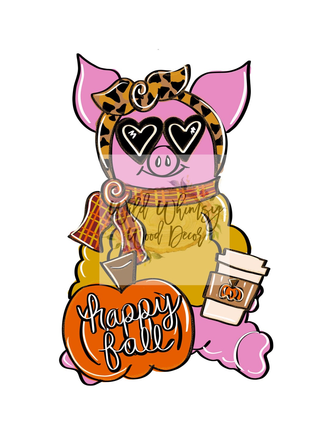 Digital Template Fall Pig - Etsy