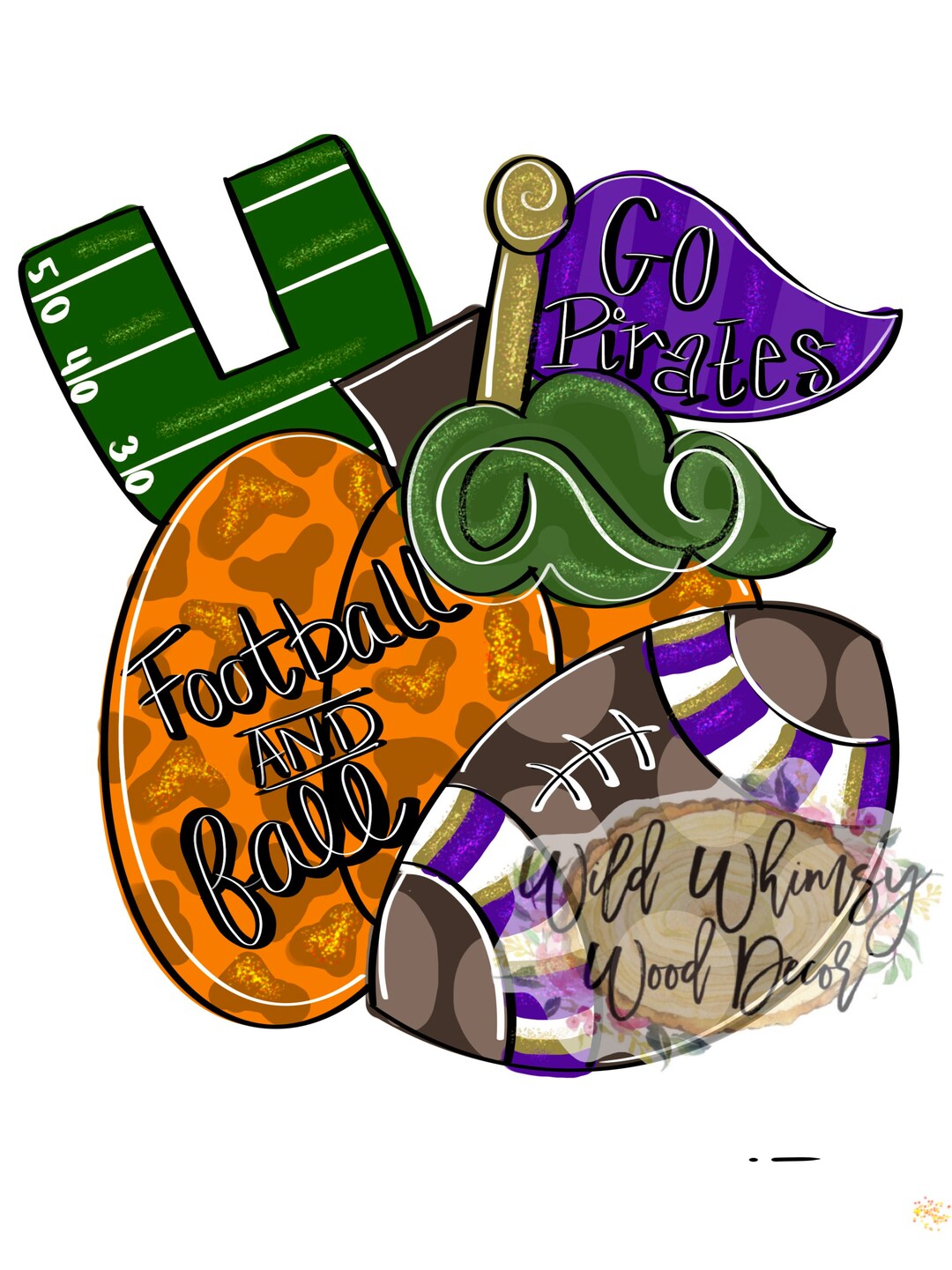 Digital Template Fall Pumpkin Football Etsy