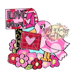 Plantilla digital San Valentín pájaro del amor