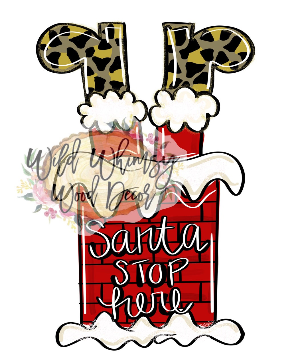 Digital Template Christmas Chimney Santa Feet - Etsy