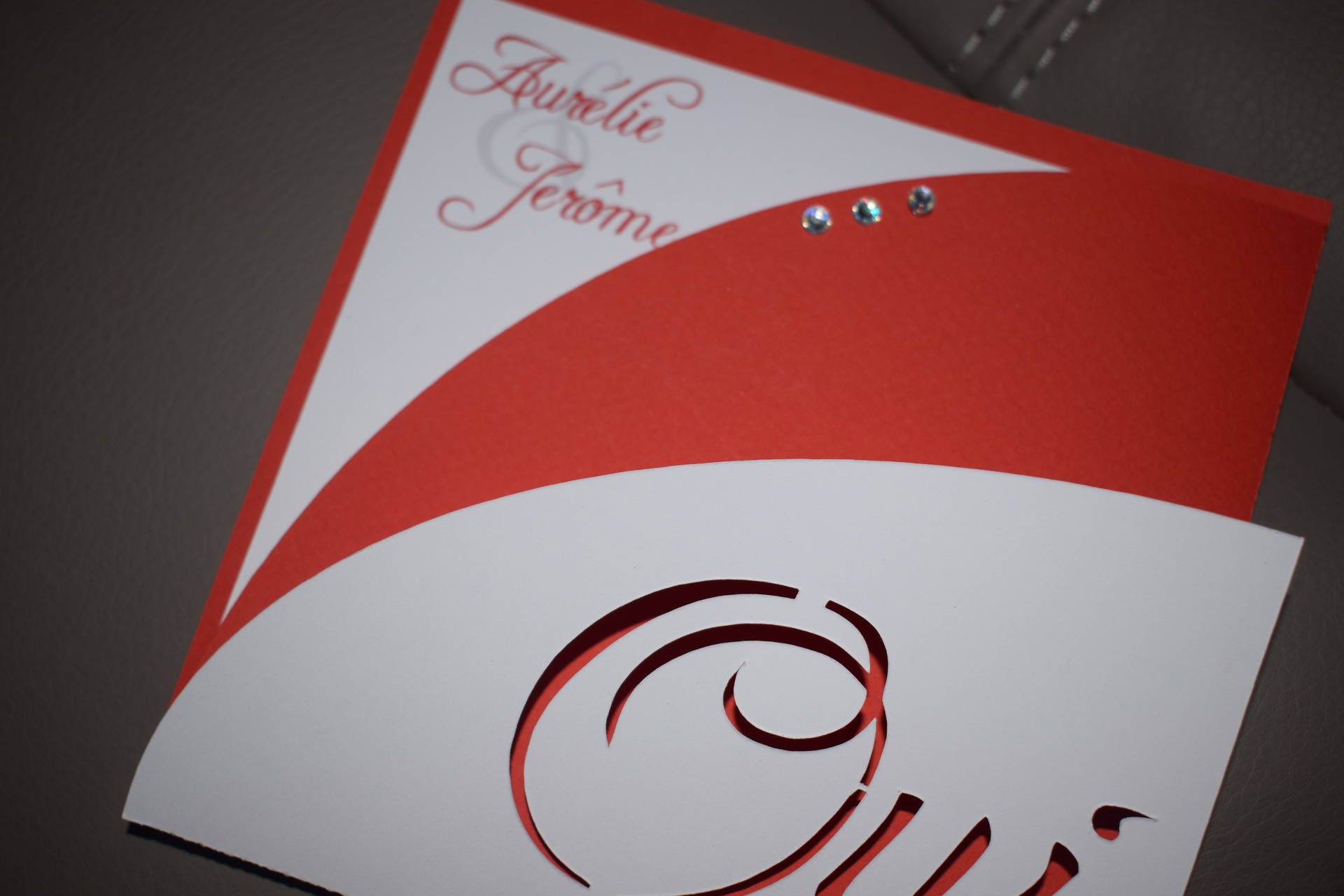 Faire part mariage rouge et blanc | Etsy France