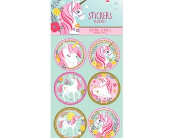 Unicorn Stickers Party Favours 24pk