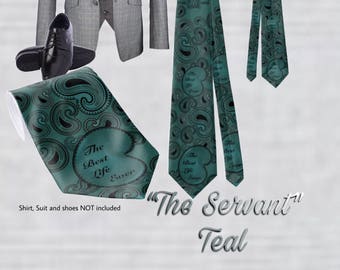 Jw Theme Necktie. “The Servant- Teal ” JW.ORG Custom design neckwear . 58” standard & 62” XL. ministerial servant, elders, pioneer gifts.