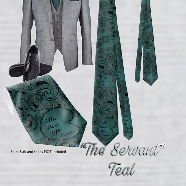 Jw Theme Necktie. “The Servant- Teal ” JW.ORG Custom design neckwear . 58” standard & 62” XL. ministerial servant, elders, pioneer gifts.