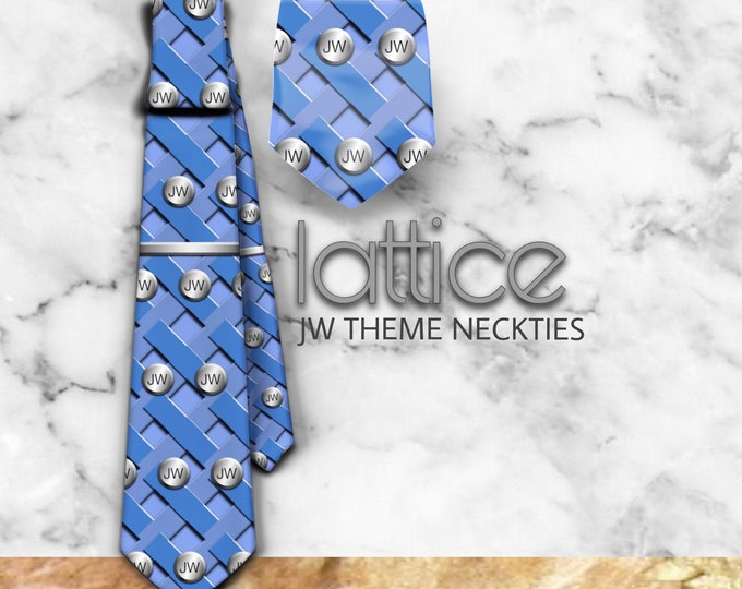 JW theme Neckties "JW lattice” standard size 58" or XL 62” custom jw.org neckties. Gift, Pioneer School.