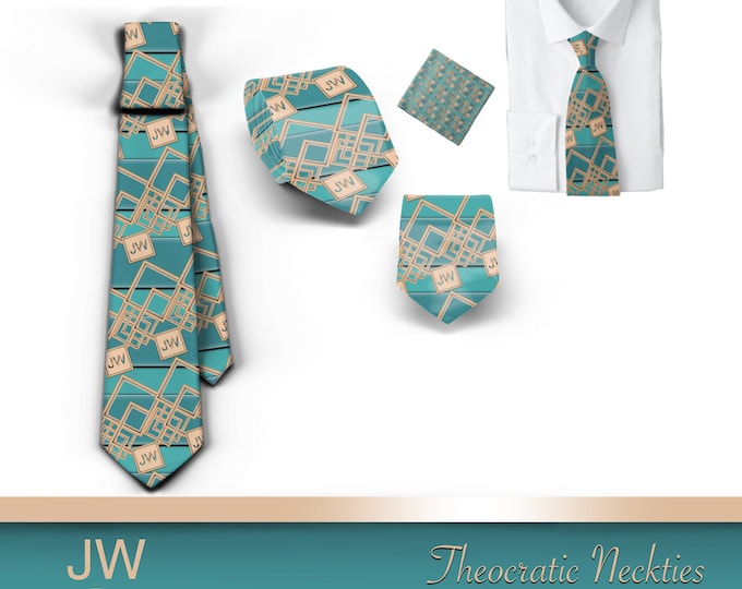 JW theme Neckties "jw frames" standard size 58” custom jw.org neckties. Gift Pioneer School. # frames