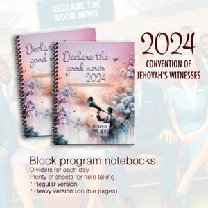 JW notebook . 2024 Regional Convention.  “Declare the good news ” program block ready notebook. 8.5 x 11 standard . #Announce