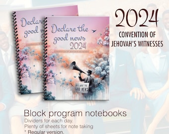 JW notebook . 2024 Regional Convention.  “Declare the good news ” program block ready notebook. 8.5 x 11 standard . #Announce