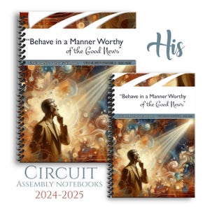 Cahier JW. Carnet d'assemblages de circuits 2024-2025 6 x 9 ou 8 x 11,5 pouces. « Comportez-vous d'une manière digne d'annoncer la bonne nouvelle ! ». bobines sûres.