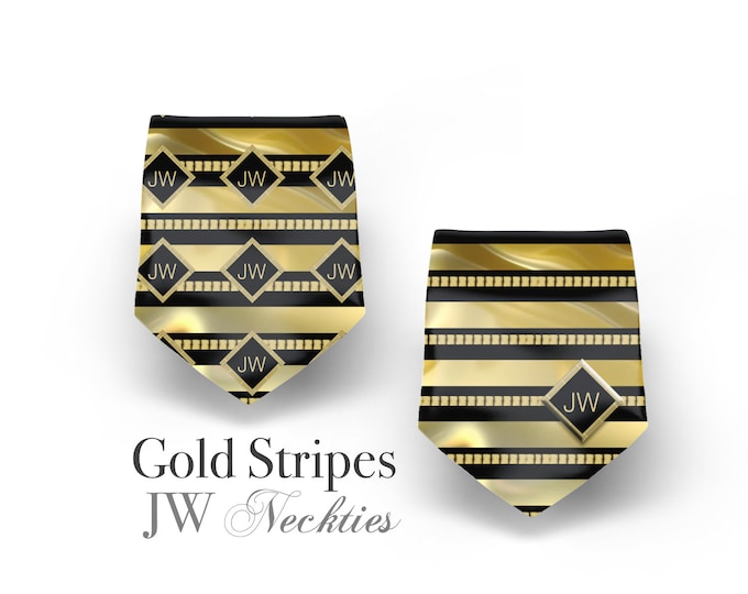 JW theme Neckties  “Gold Stripes” JW.ORG neckties. Gift jw gifts