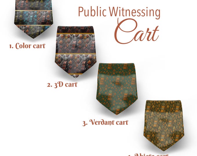 JW theme Neckties "witnessing Cart" standard size 58" or XL 62” custom jw.org neckties. Gift, Pioneer School. # witness cart