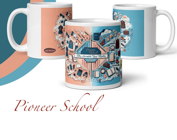 JW.ORG Pioneer School 2024 11 oz or 15 oz. Jw gifts.  #peach blue painting