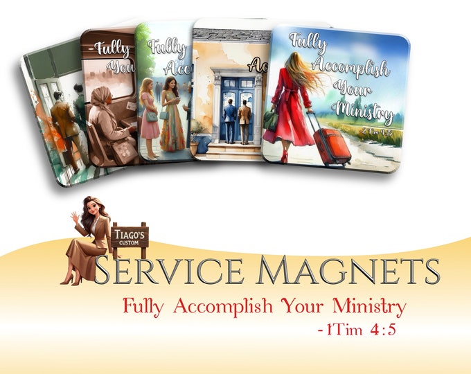 JW refrigerator or any metal surface Magnets ”Service magnets” collection . Pioneer gifts