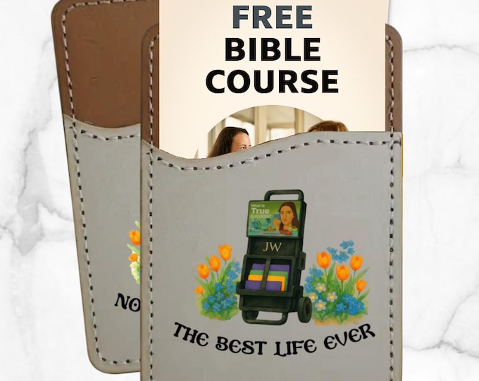 JW.ORG theocratic Card caddy holder. PU leather like. “Best Life Ever “ spanish and English