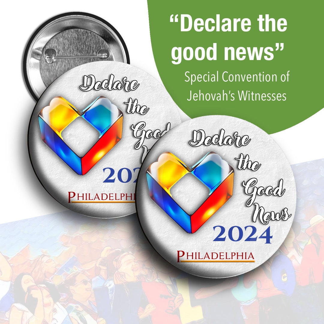 JW Regional Convention 2024 declare the Good News Backpin Buttons. 1.5