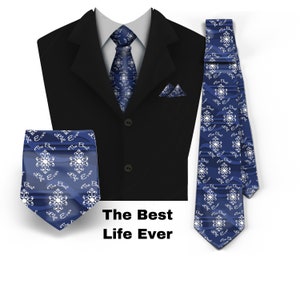 JW theme Neckties "Best life Ever" standard size 58" custom JW.ORG neckties. Gift, Pioneer School. #blue