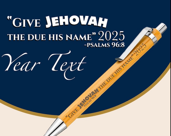 JW Year Text 2025 “ Psalms 96:8 “ Give Jehovah the glory due his name.” Bamboo Pen NEW 2