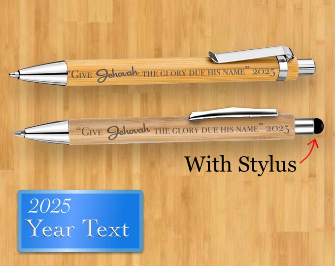 JW Year Text 2025 “ Psalms 96:8 “ Give Jehovah the glory due his name.” Bamboo Pen