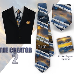 JW theme Neckties "the creator 2” standard size 58" or XL 62” custom jw.org neckties. Gift, Pioneer School. # galaxy