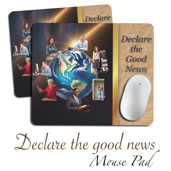 JW.org, Mouse pads, jw gifts, “Declare the good news”. Convention 2024  7.75″ x 9.25″. 1/4” thick.