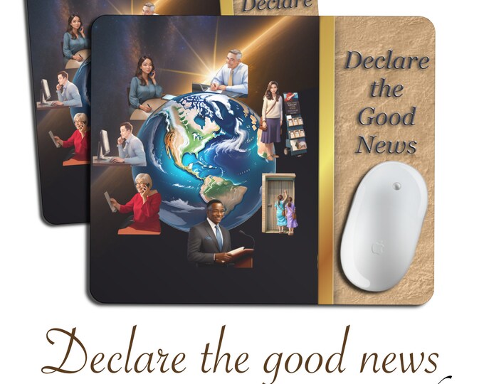 JW.org, Mouse pads, jw gifts, “Declare the good news”. Convention 2024  7.75″ x 9.25″. 1/4” thick.