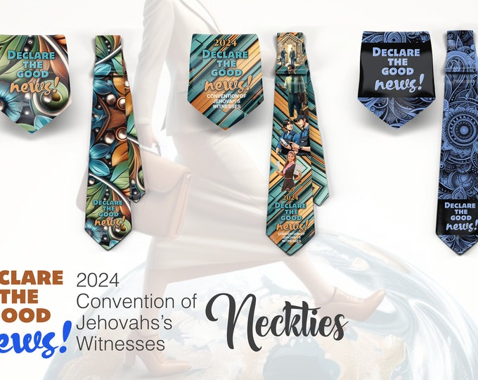 JW convention Neckties 2024 Regional Convention  "Declare the good news " standard size 58” custom jw.org neckties. 3 options