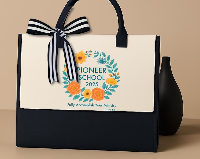 JW Theme pioneer school modern tote bag. 2025 15.8 × 11.8 × 6.8 inches (40 × 30 × 17 cm